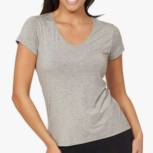 NWT BOODY Organic Bamboo Ecowear V-Neck T-Shirt - Light Grey - XL